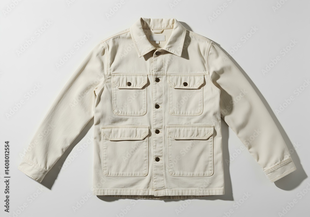 Naklejka premium Beige utility jacket flat lay