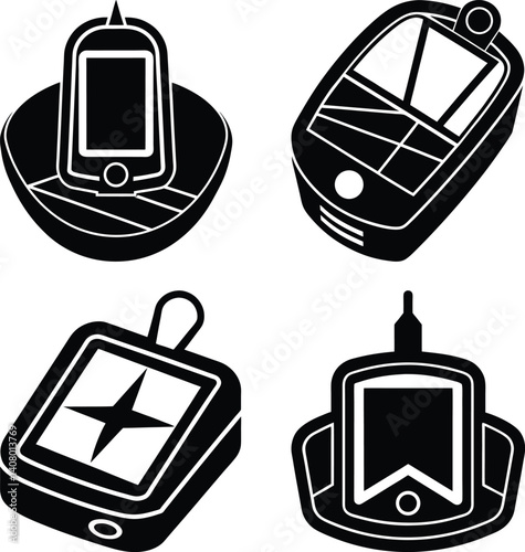 GPS Device silhouette vector