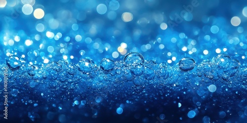 Wallpaper Mural Bubbles rise to the surface in vibrant blue water during a sunny afternoon Torontodigital.ca