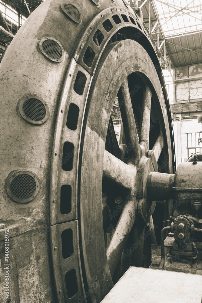 old decommissioned large fan for the steel industry