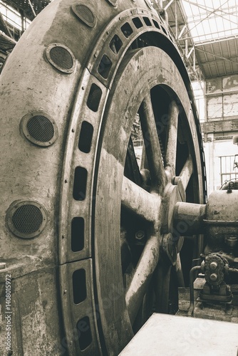 Obraz na płótnie old decommissioned large fan for the steel industry w salonie