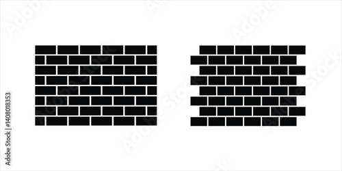 Wall vector set on white background. Concrete block, brick vector icon.