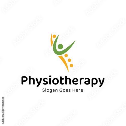 Physiotherapy logo design. Orthopedic spine and physiotherapy logo design vector template.