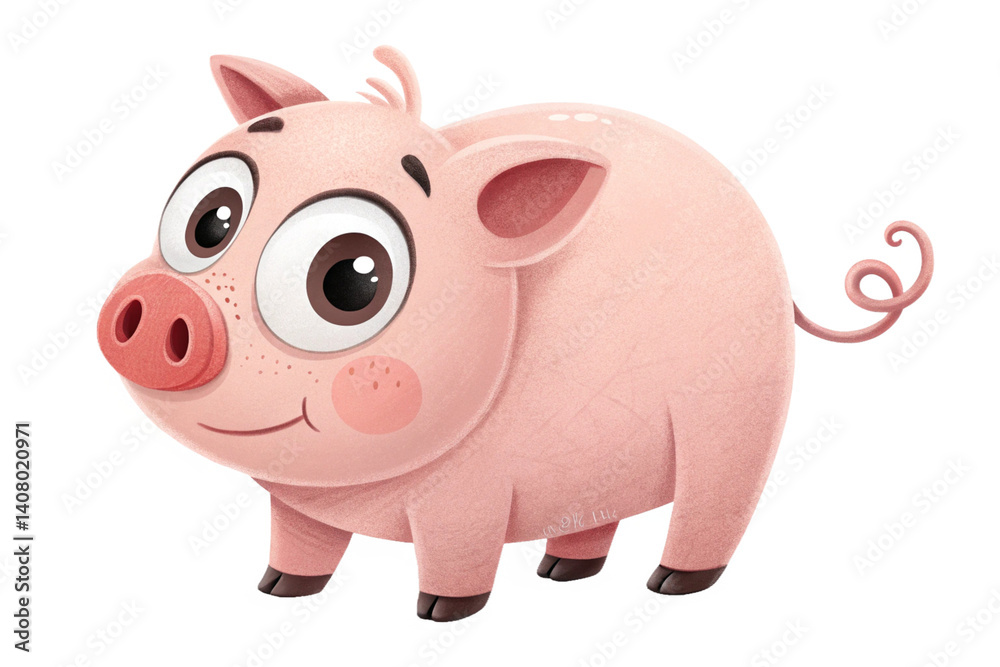 Cute 3D cartoon pig character, isolated on transparent background-generated by ai Cute 3D cartoon pig character, isolated on transparent background-generated by ai