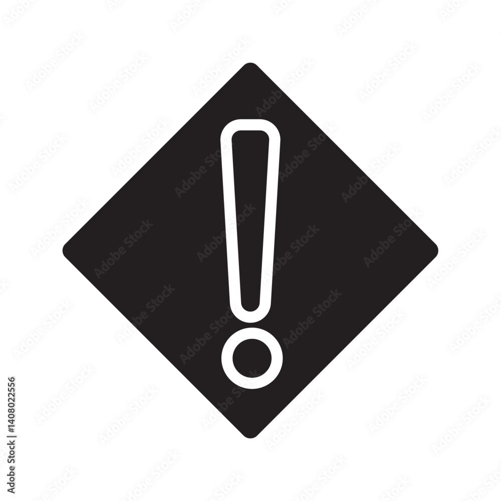 Exclamation mark icon. Exclamation mark. Hazard warning symbol. Flat design style. 10 EPS