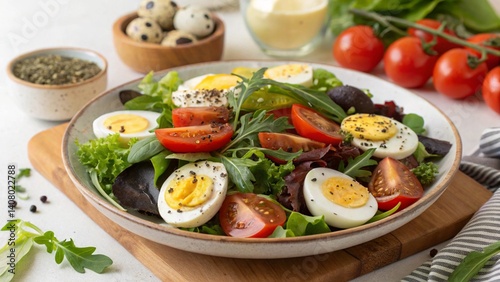 Fototapeta Naklejka Na Ścianę i Meble -  woman,dog,outdoor street barger,cake,delicious dessert sweets,skin cream,tameplate,A serene reading nook featuring an oversized armchair draped with a soft, plush blanket in muted tones. A small woode