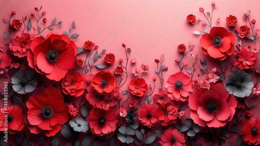 paper cut style red flowers,heart shapes on a soft pink background flat lay composition,copy space perfect for valentine s day love wedding or romantic greeting cards generative ai,stock image paper cut style red flowers,heart shapes on a soft pink background flat lay composition,copy space perfect for valentine s day love wedding or romantic greeting cards generative ai,stock image