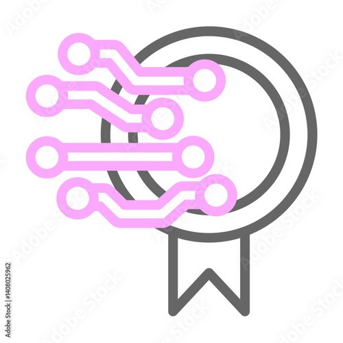 Digital Courses Vector Line Lt Pink Grey Icon Design