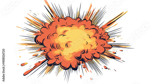 Dynamic Comic Style Explosion Vector Illustration Isolated