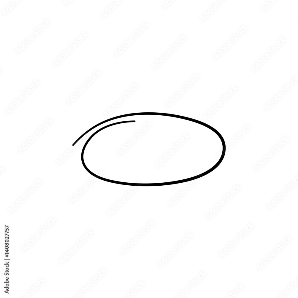 Hand drawn ovals and circles. Highlight circle frames. Vector illustration