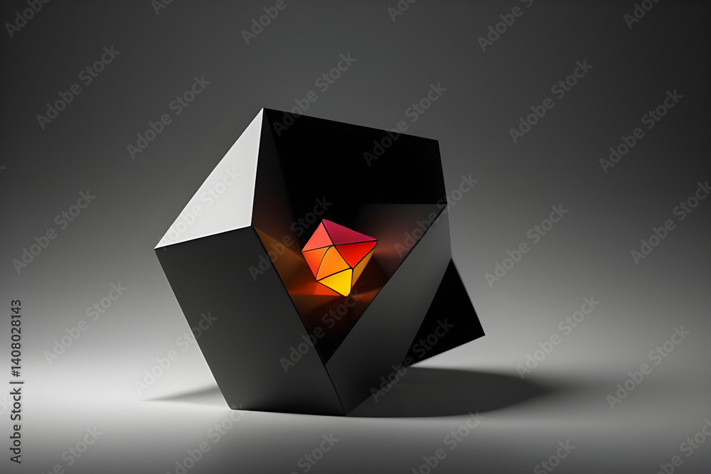 Fototapeta premium Abstract 3d rendering of geometric shapes. Composition with squares