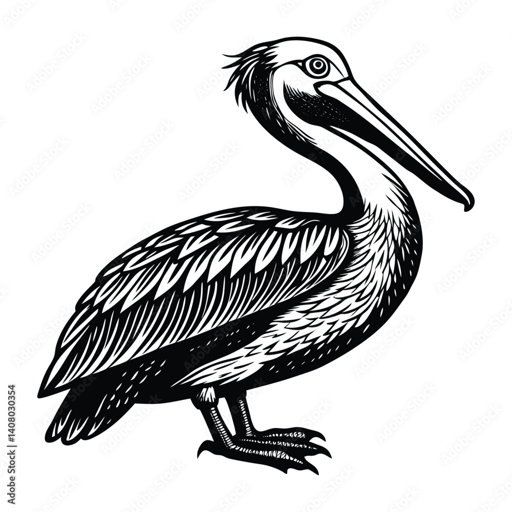 Fototapeta premium pelican on white background