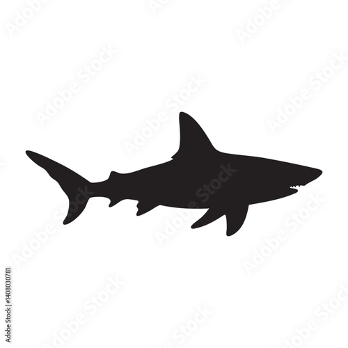 Shark silhouette vector animal black image