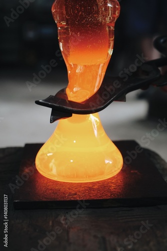 The process of creating glassware from blown glass