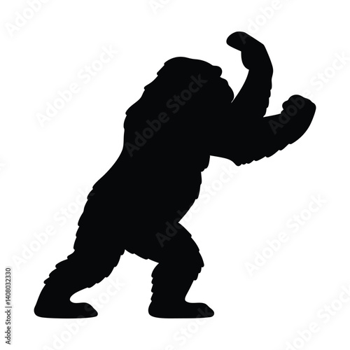 Gorilla silhouette vector animal wildlife black image