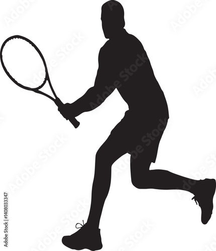 Tennis player player vector silhouette design illustration