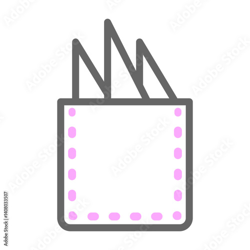 Pocket square Vector Line Lt Pink Grey Icon Design
