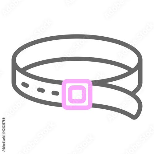 Leather Belt Vector Line Lt Pink Grey Icon Design