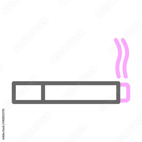 Cigarette Vector Line Lt Pink Grey Icon Design