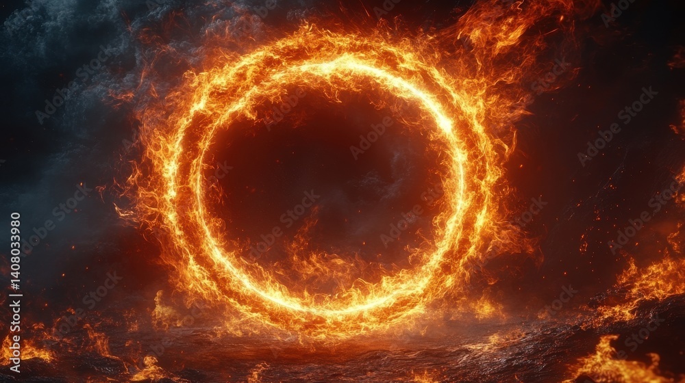 Fototapeta premium png fiery circular energy ring,stock image