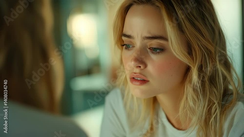 Wallpaper Mural Woman expresses dissatisfaction with new hair dye while reflecting in mirror at a salon Torontodigital.ca