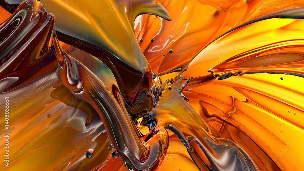 Dynamische goldene Farbe in organischer Bewegung