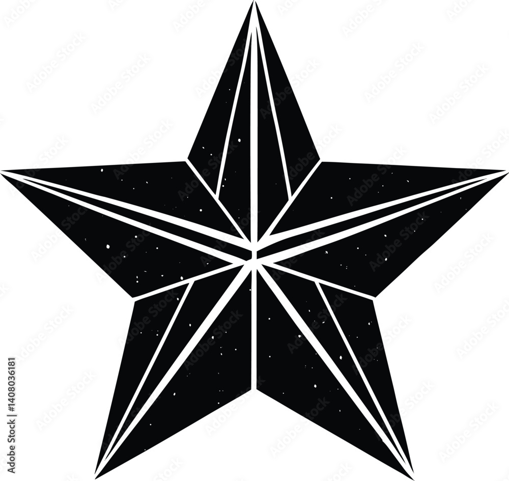 Obraz premium Sparkle Star Silhouette Vector | Glowing Star Design
