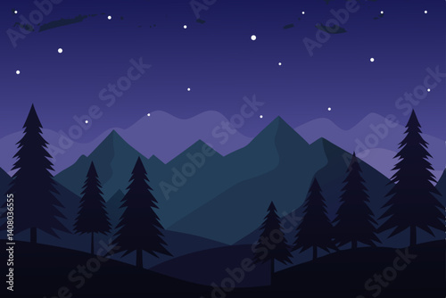night landscape with stars