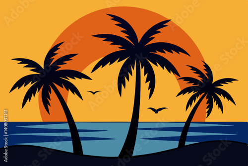 sunset on the beach