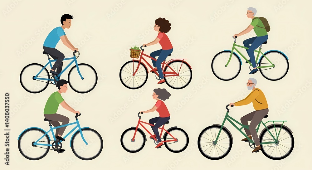 Fototapeta premium vector illustration of a cyclist