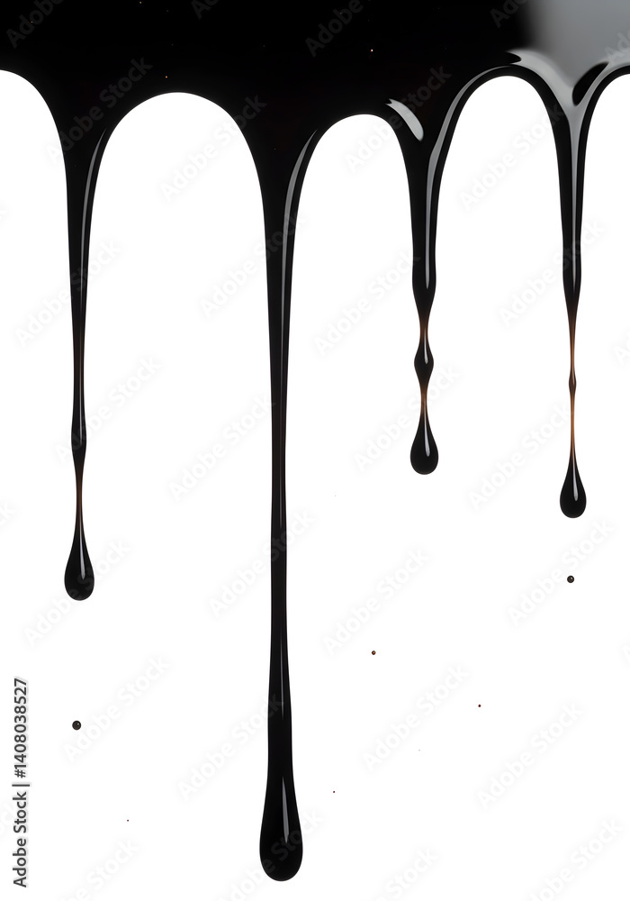 Black Dripping Paint on White Background Black Dripping Paint on White Background
