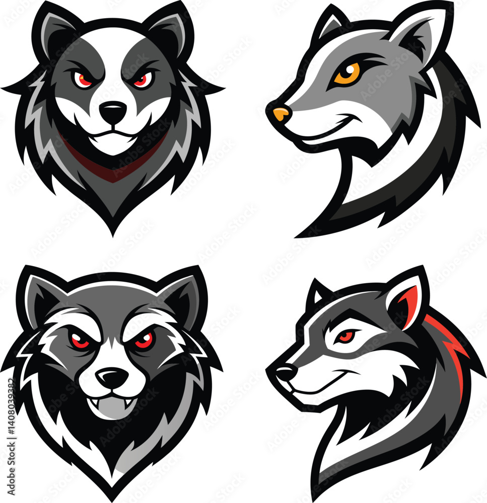Obraz premium Mink head mascot logo design vector