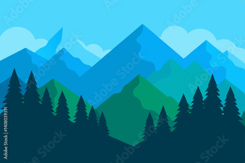 mountain landscape vector