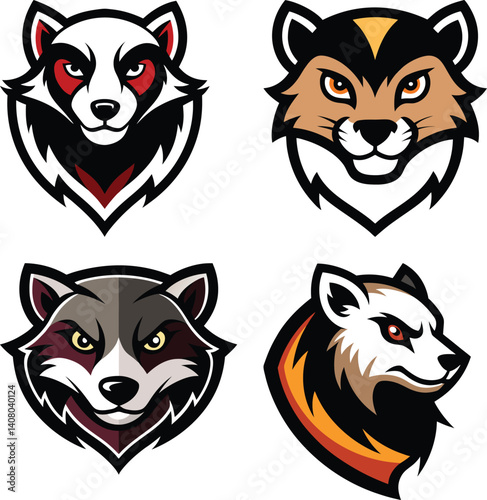 Mink head mascot logo design vector