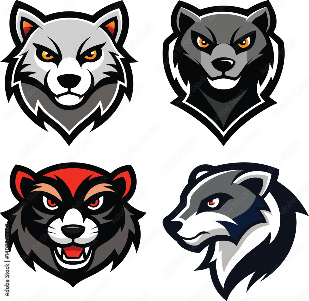 Fototapeta premium Mink head mascot logo design vector