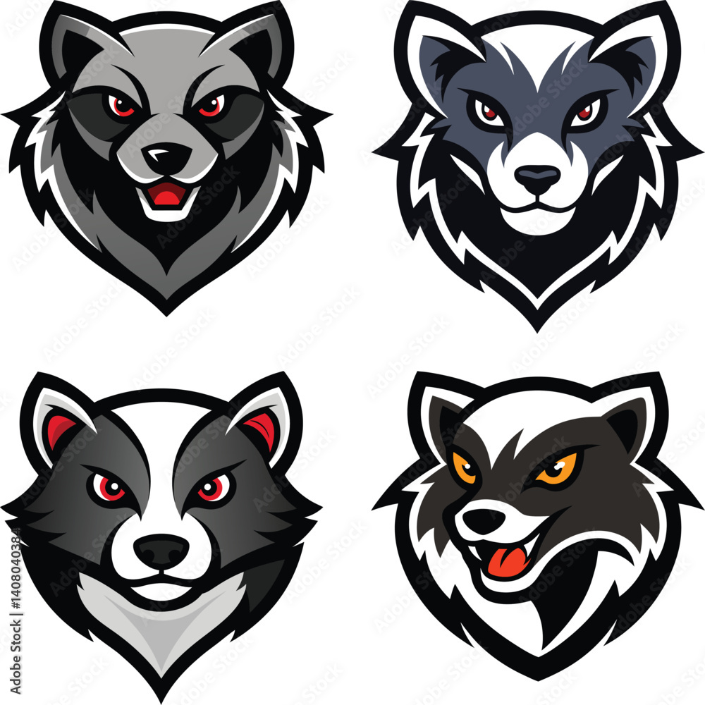 Obraz premium Mink head mascot logo design vector