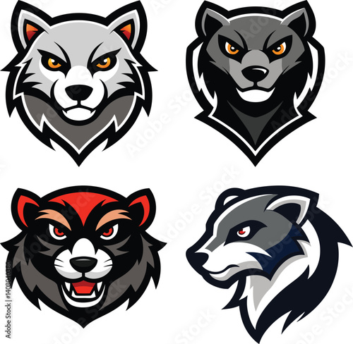 Mink head mascot logo design vector
