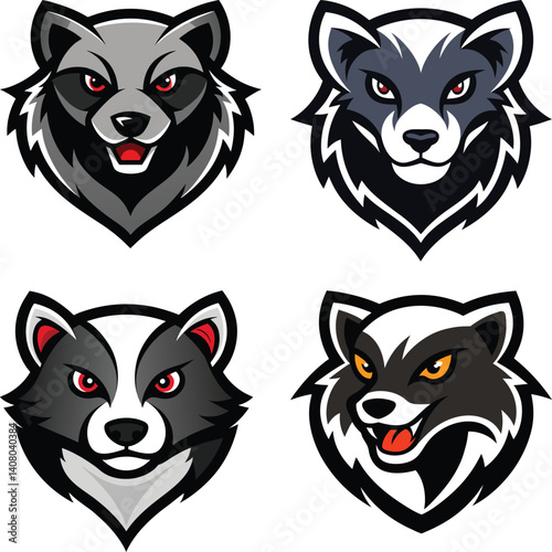 Mink head mascot logo design vector