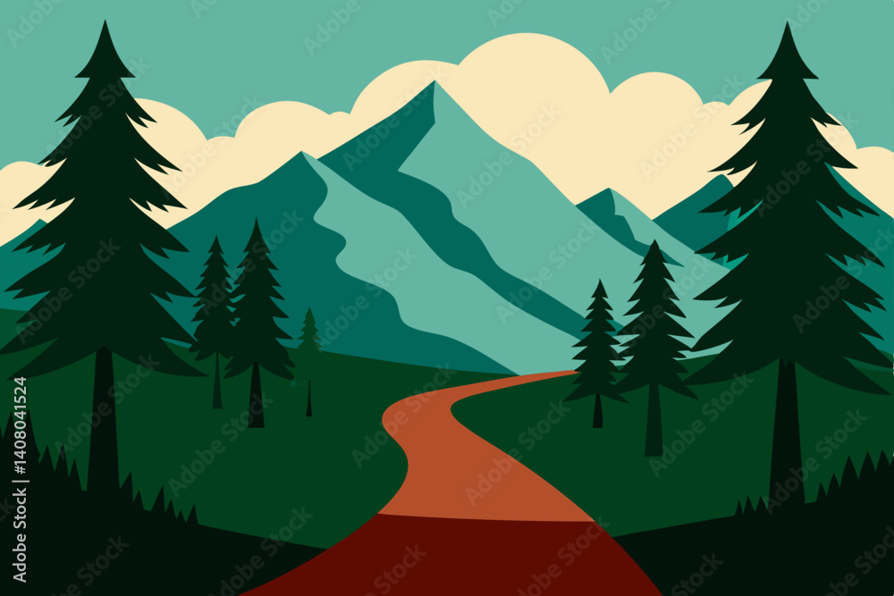 Fototapeta premium landscape with mountains
