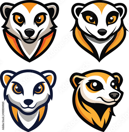 Meerkat head mascot logo design vector