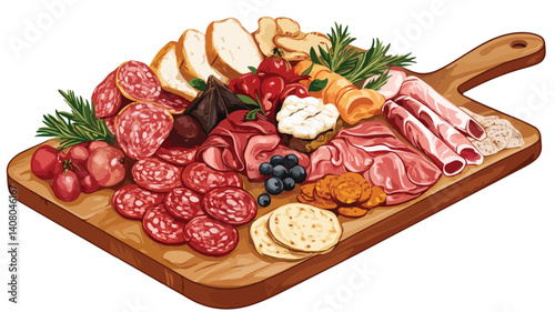 Exquisite French Charcuterie Board Clipart: Elegant Food Presentation for Designs