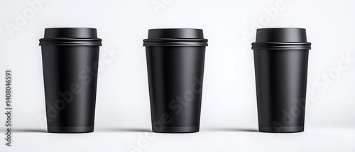 Wallpaper Mural Mockup Black Coffee Cups Torontodigital.ca