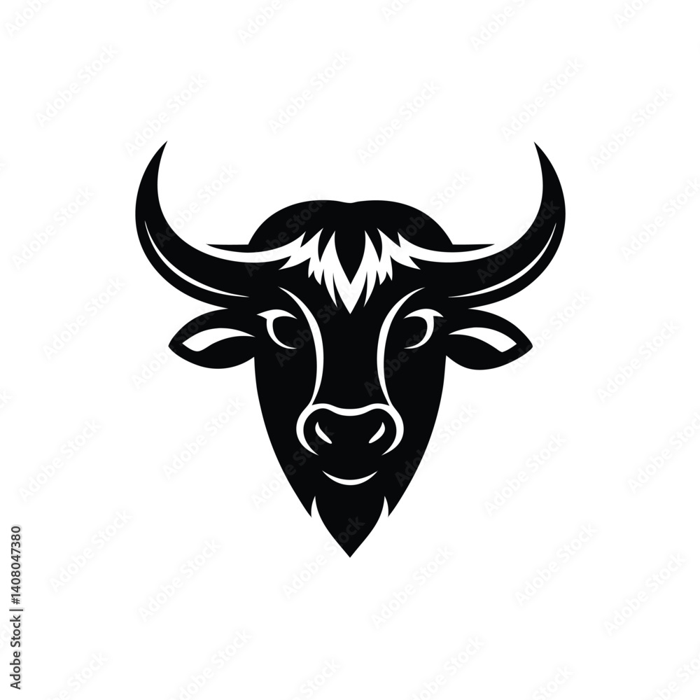 Naklejka premium bull head isolated on white