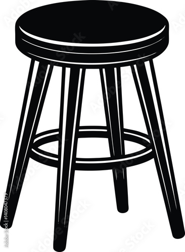 Stool Silhouette Vector | Furniture Design
