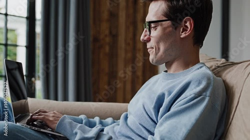 The Man with Laptop Home