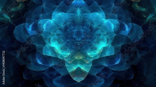 Kaleidoscopic Oceanic Pattern Digital Art Wallpaper