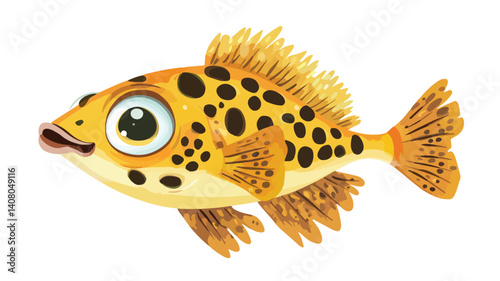 Adorable and Humorous Ikan Pindang Kuning Traditional Fish Illustration for Creative Projects