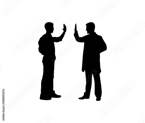 A doctor is standing and advising a patient vector.