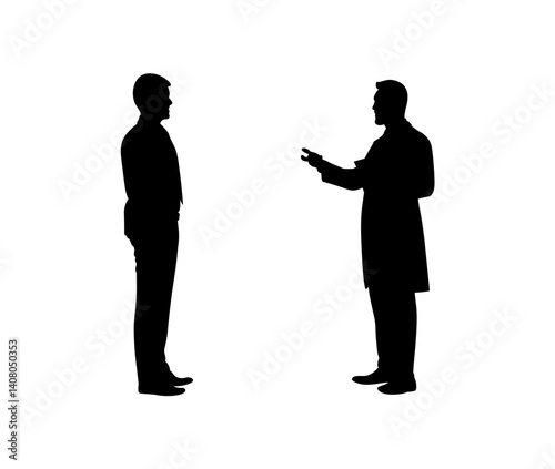 A doctor is standing and advising a patient vector.