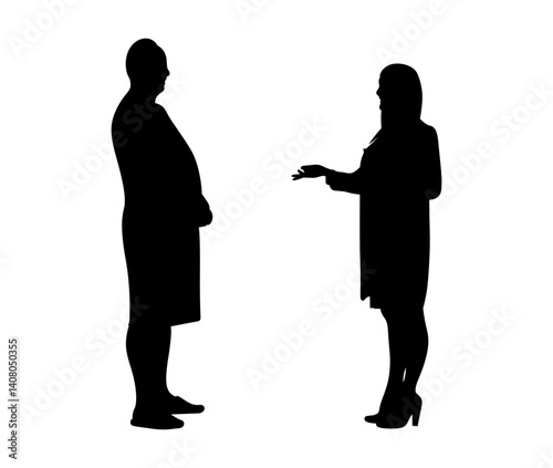 A doctor is standing and advising a patient vector.
